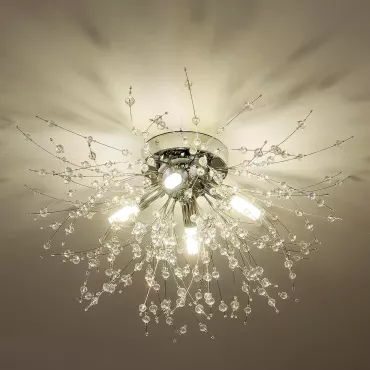 Luminária Cristal Dente-de-Leão, 12w, Luz Neutra, Prateado, LexLight