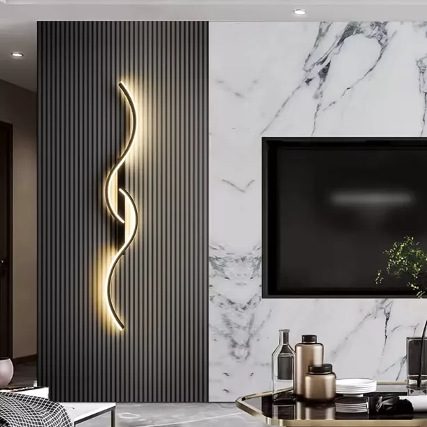 Arandela Design Curvo, 13w, Branco Quente, Preto, LexLight