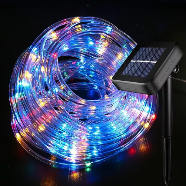 Pisca-Pisca Fio de Fada, 7m, a Luz Solar, Externo, Colorido, Com Bateria